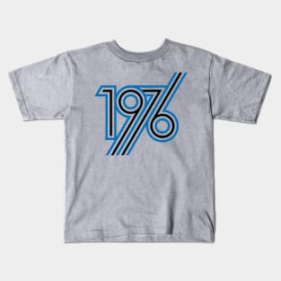 1976 style 70`s blue black line Kids T-Shirt